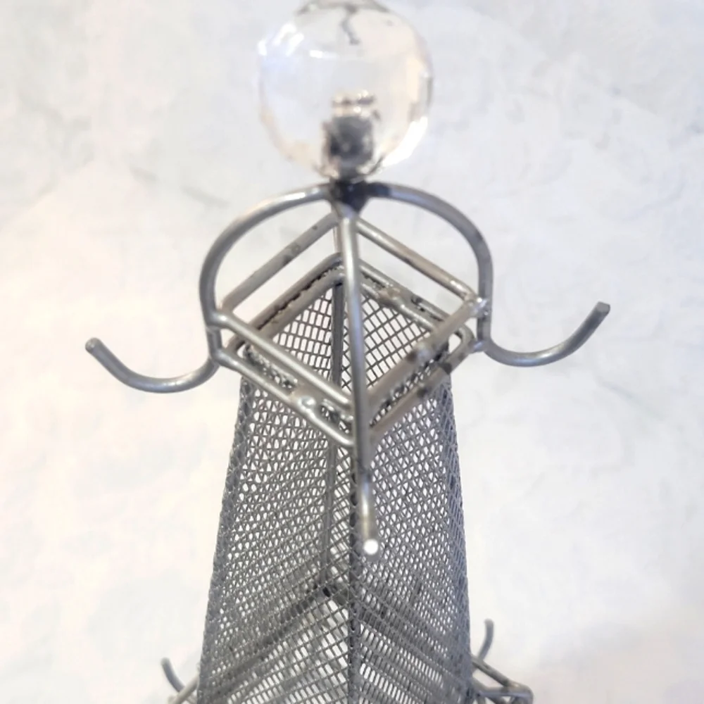 Paris Eiffel Tower Metal Jewelry Organizer Stand Necklace Bracelet Ring Holder